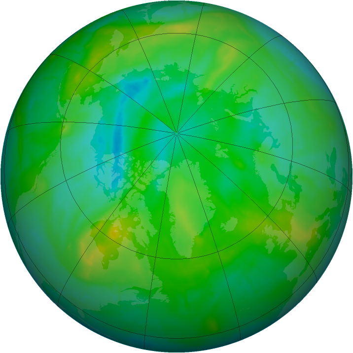 Arctic ozone map for 05 August 2010